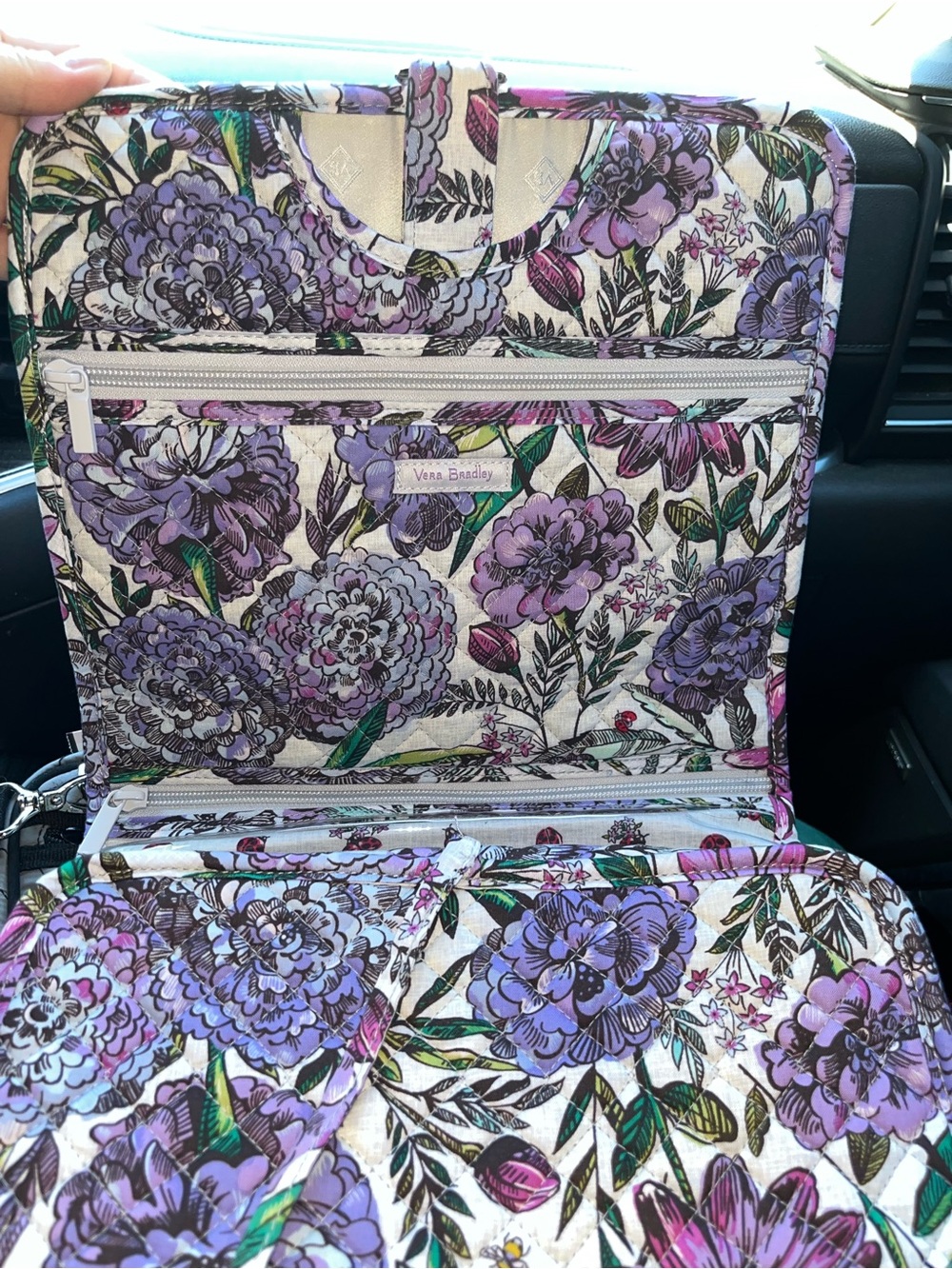 Vera Bradley Floral Quilted Travel Bag - Lavender Meadows - Picture 5 of 7
